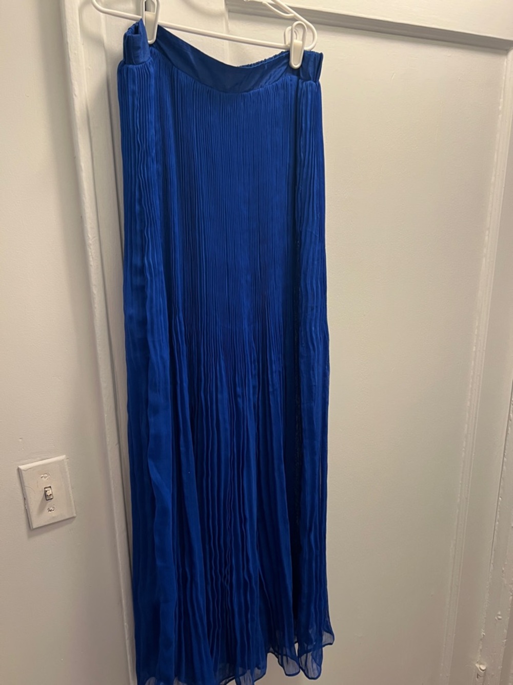 Staring at Stars Pleated Maxi Skirt in Cobalt Blue